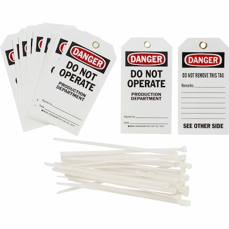 Brady Tag, Polyester, 3 in Width, 5.75 in Height, , 25 PK 76181